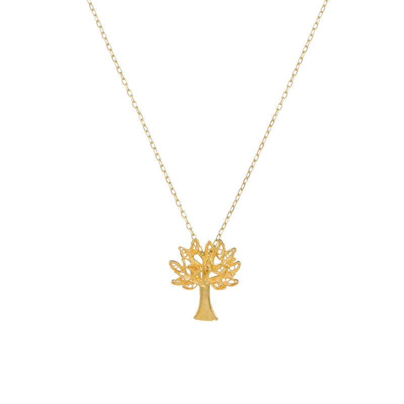 Necklace Cork Oak in Gold Plated Silver