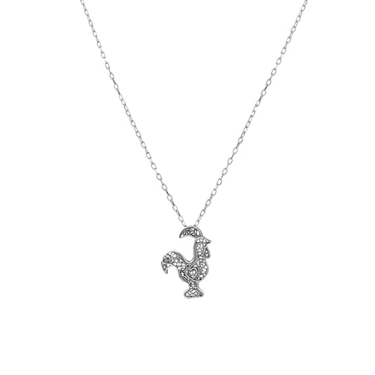 Necklace Rooster Barcelos in Silver