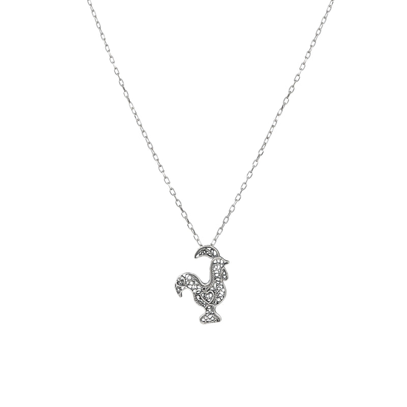 Necklace Rooster Barcelos in Silver