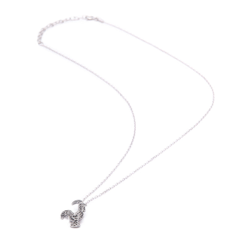 Necklace Rooster Barcelos in Silver