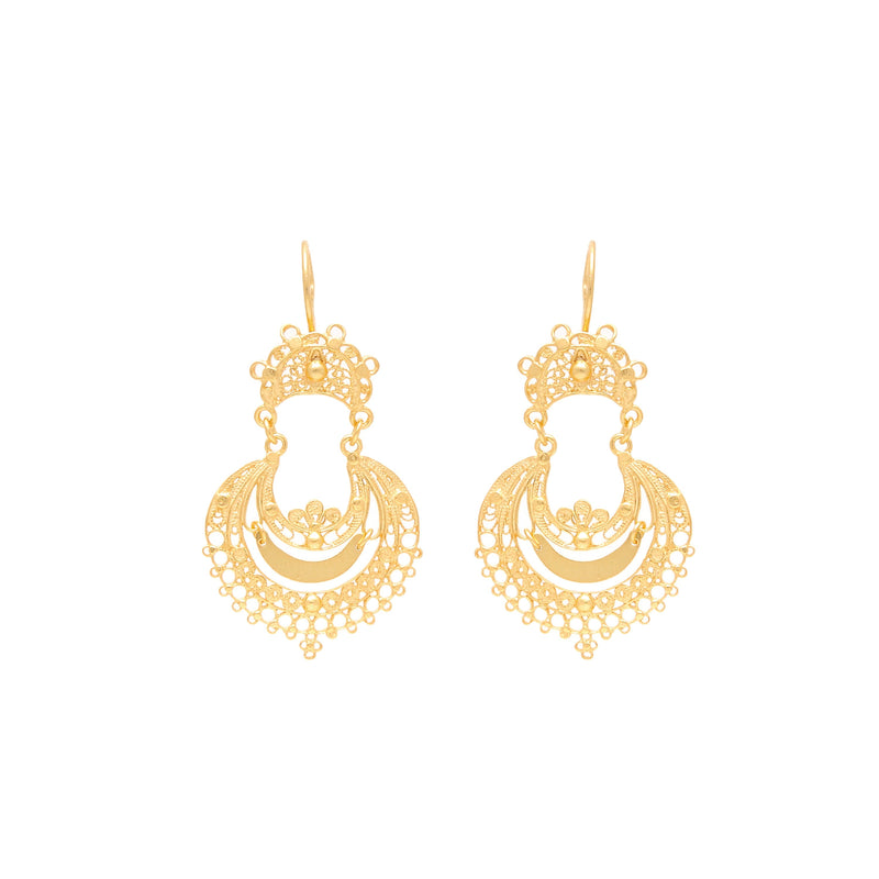 Earrings Arrecadas in Gold Plated Silver