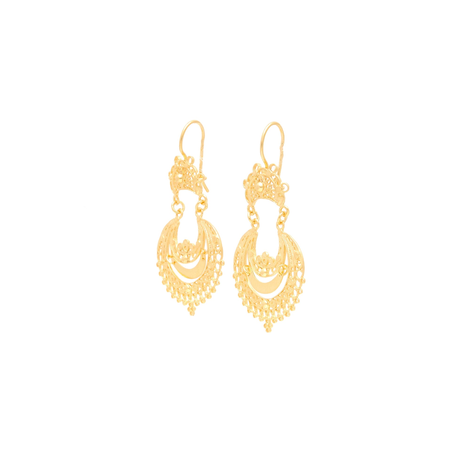 Earrings Arrecadas in Gold Plated Silver