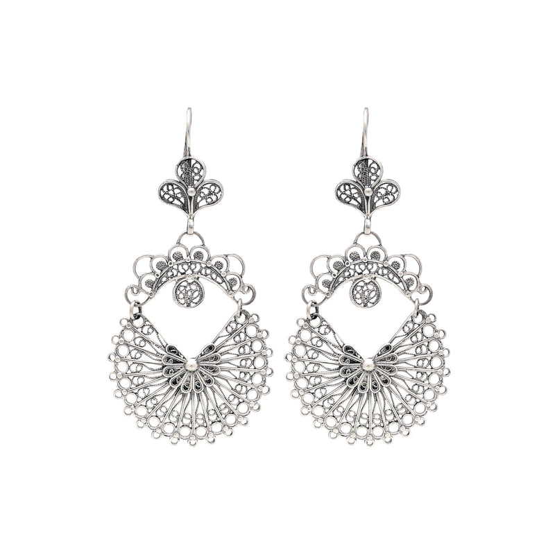 Earrings Arrecadas Filigree in Silver