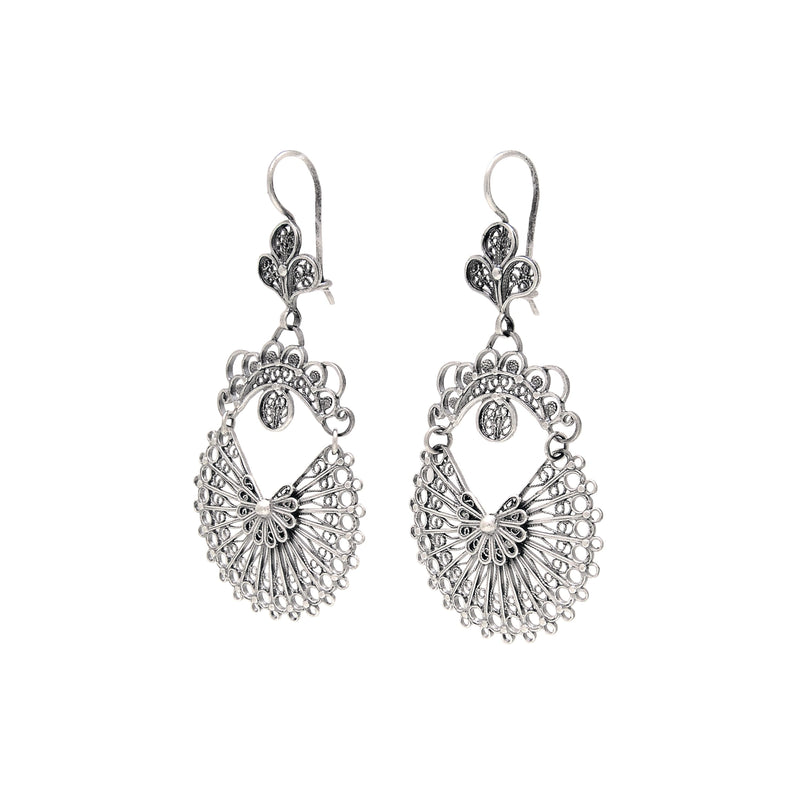 Earrings Arrecadas Filigree in Silver