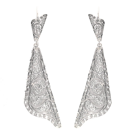 Earrings Fado Singer's Shawl in Silver