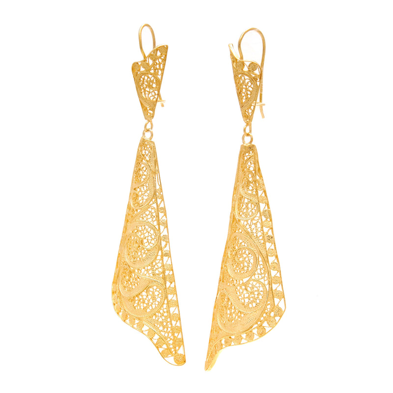 Earrings Fado Singer's Shawl in Gold Plated Silver