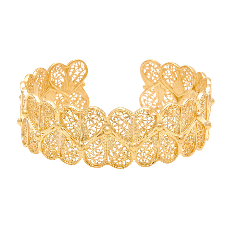 Bracelet Hearts in Gold Plated Silver