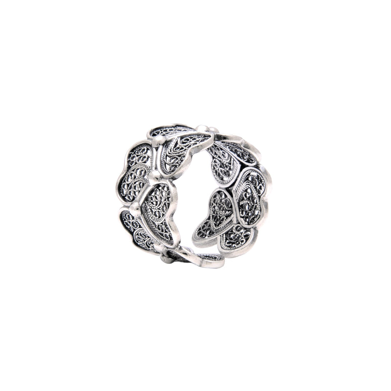 Ring Hearts in Silver