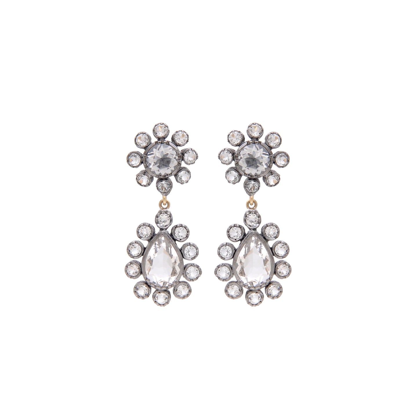 Earrings Ciclo Rock Crystal in Silver and Gold