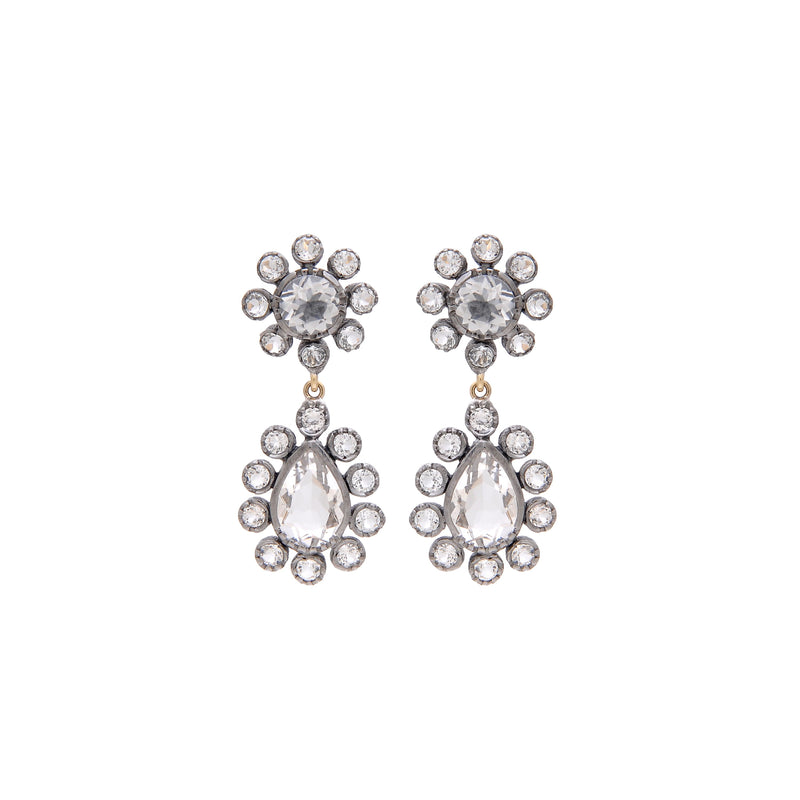 Earrings Ciclo Rock Crystal in Silver and Gold