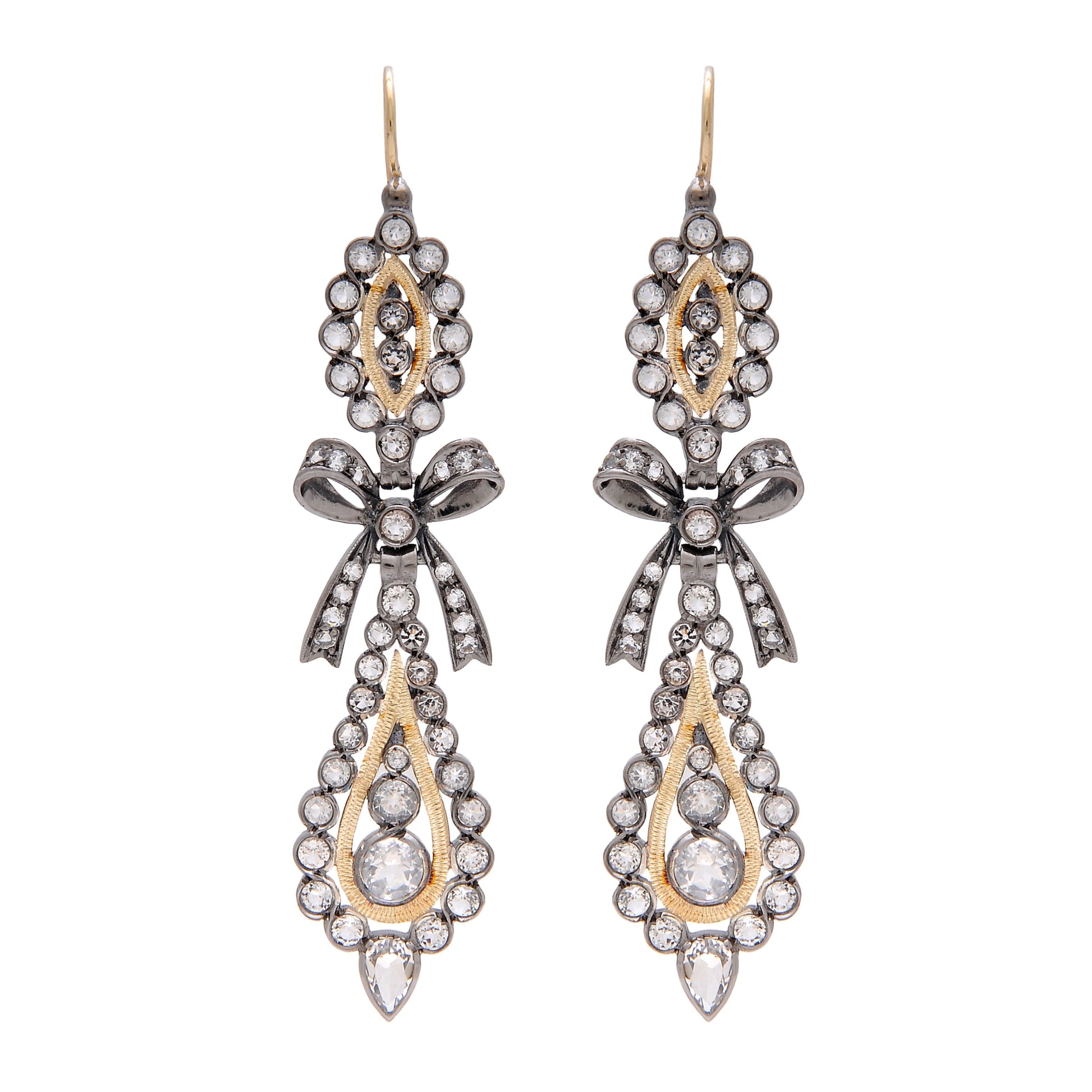 King Earrings Rock Crystal in Silver and Gold
