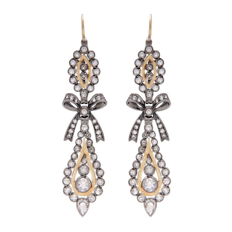 King Earrings Rock Crystal in Silver and Gold