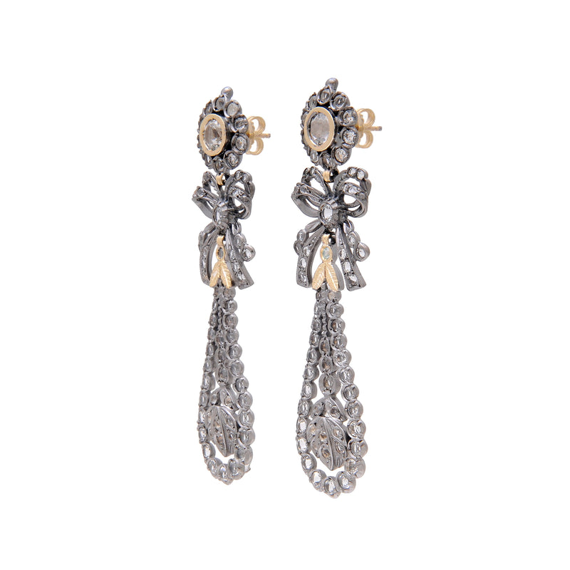 King Earrings Rock Crystal in Silver and Gold