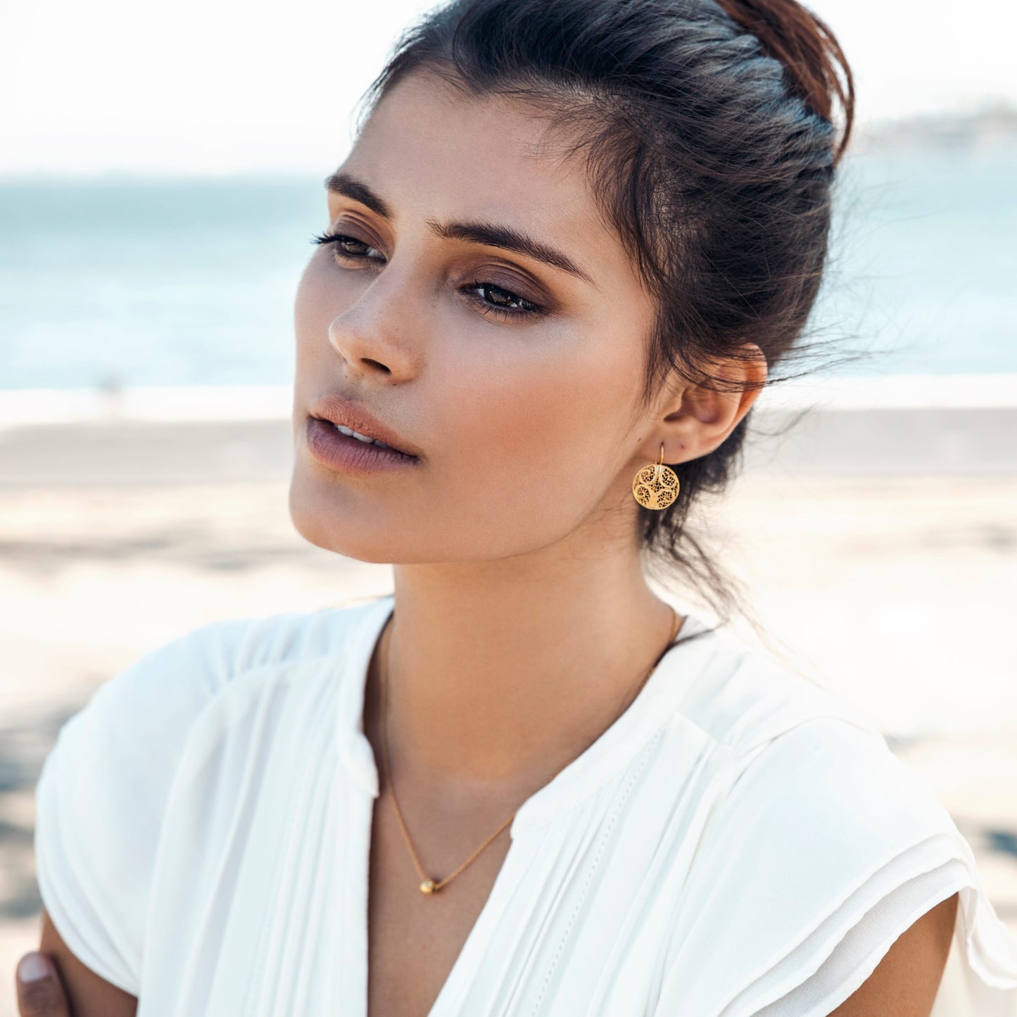 Earrings Circles in Gold Plated Silver