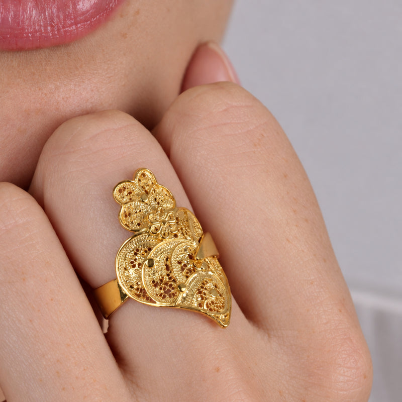 Ring Heart of Viana in Gold Plated Silver