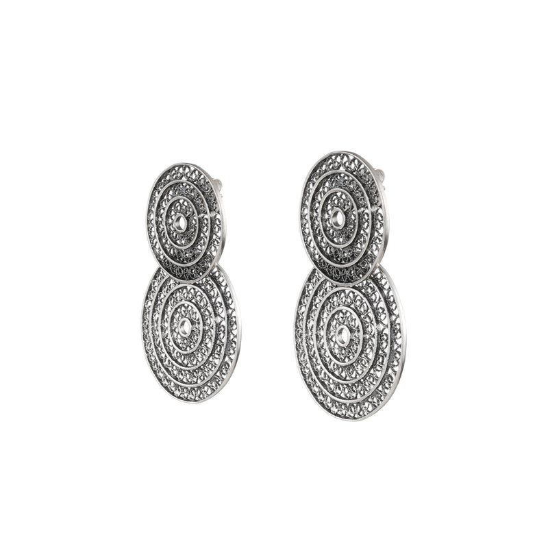 Earrings Two Circles in Silver