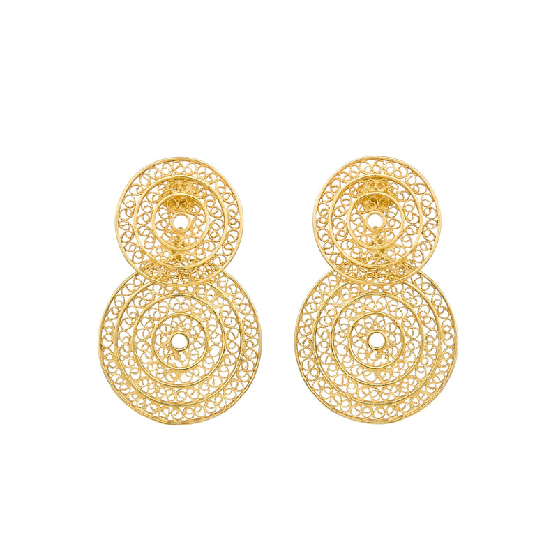 Earrings Two Circles in Gold Plated Silver