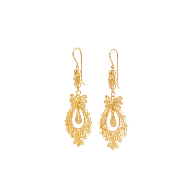 Earrings Princess in Gold Plated Silver