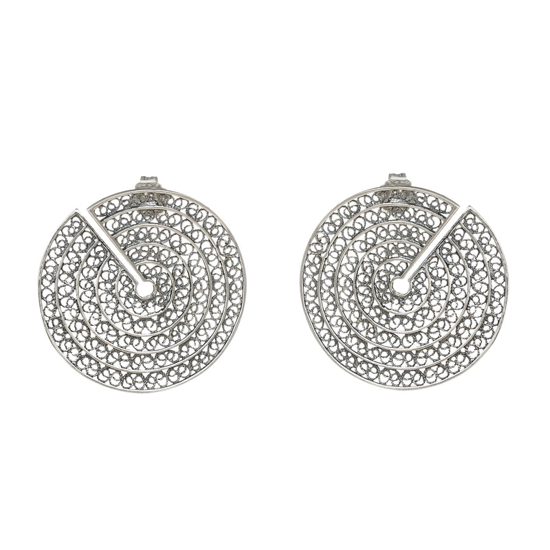 Earrings Cut Circles in Silver