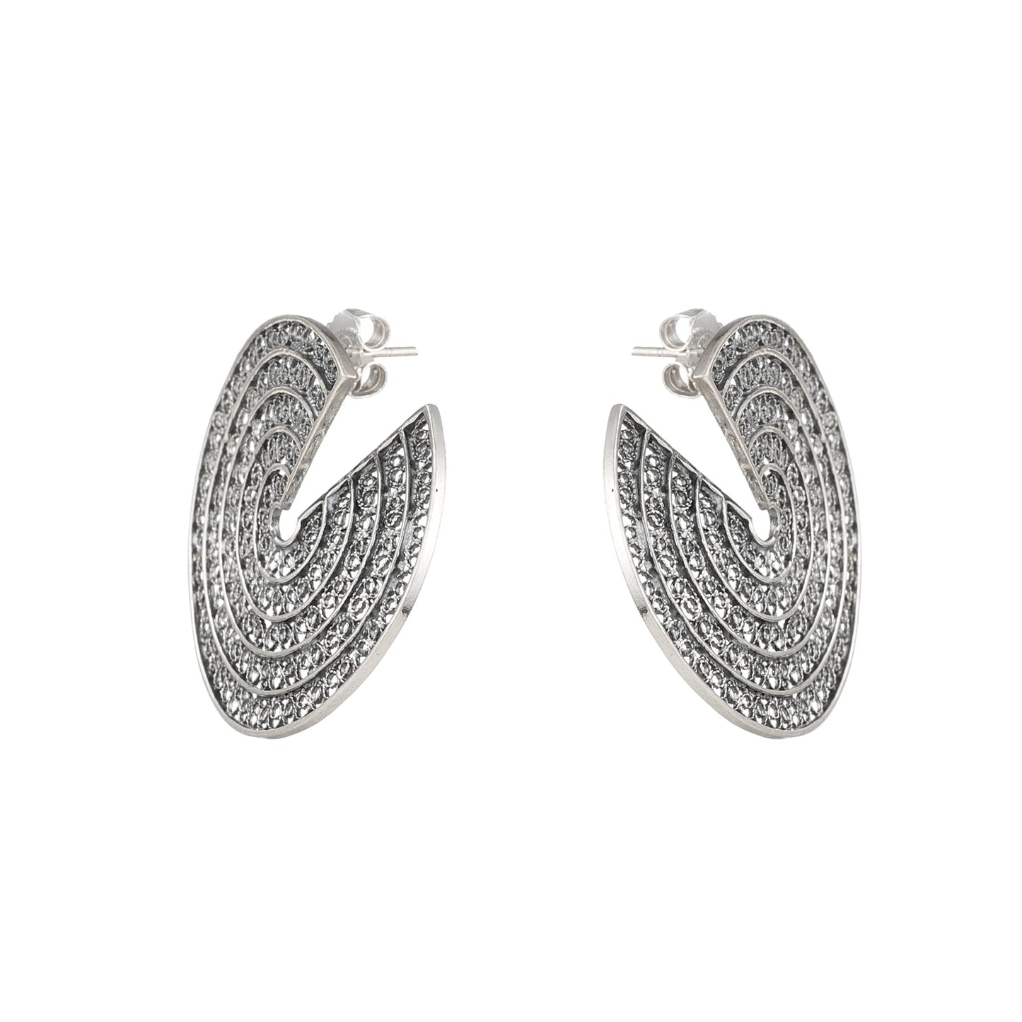 Earrings Cut Circles in Silver