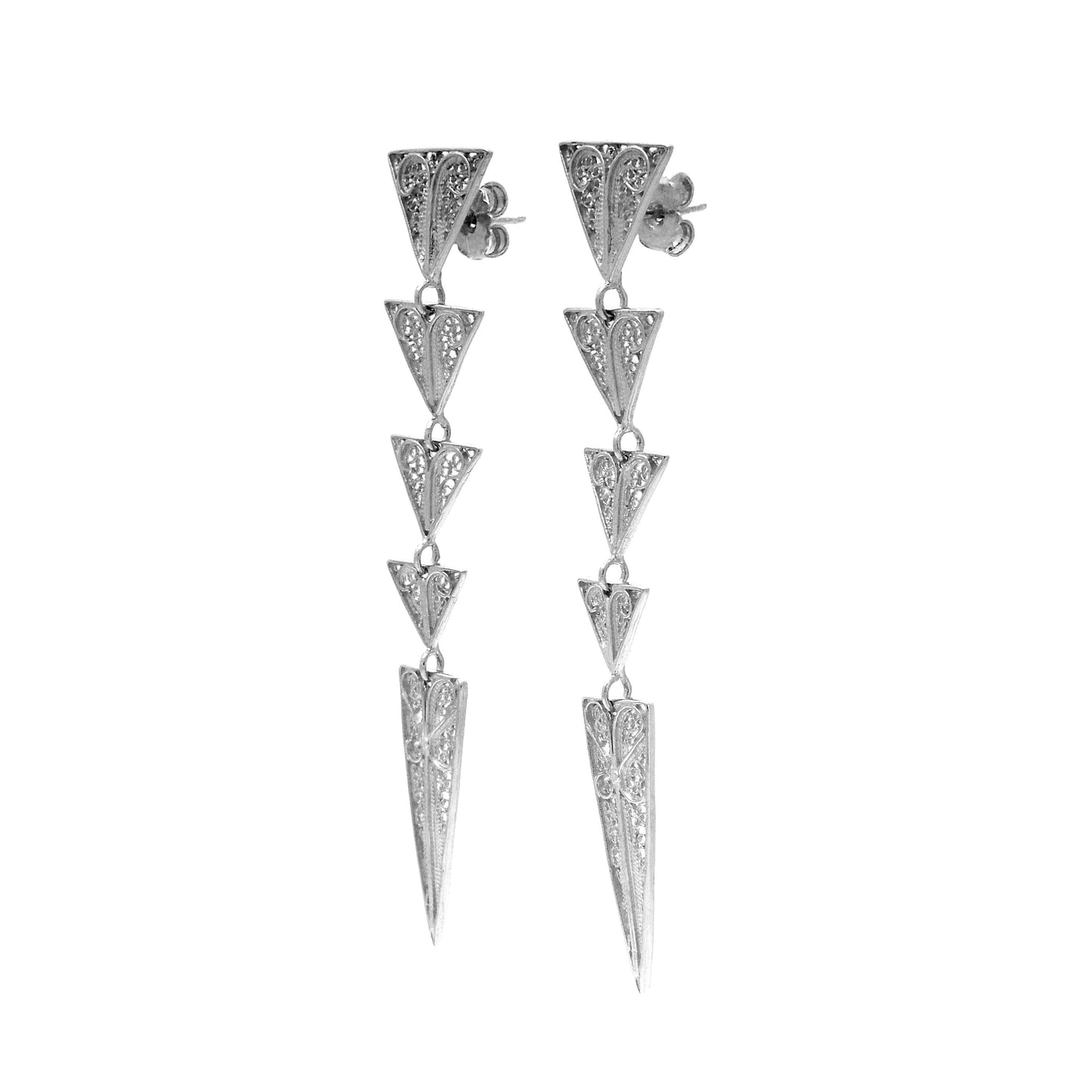 Earrings Triangles in Silver