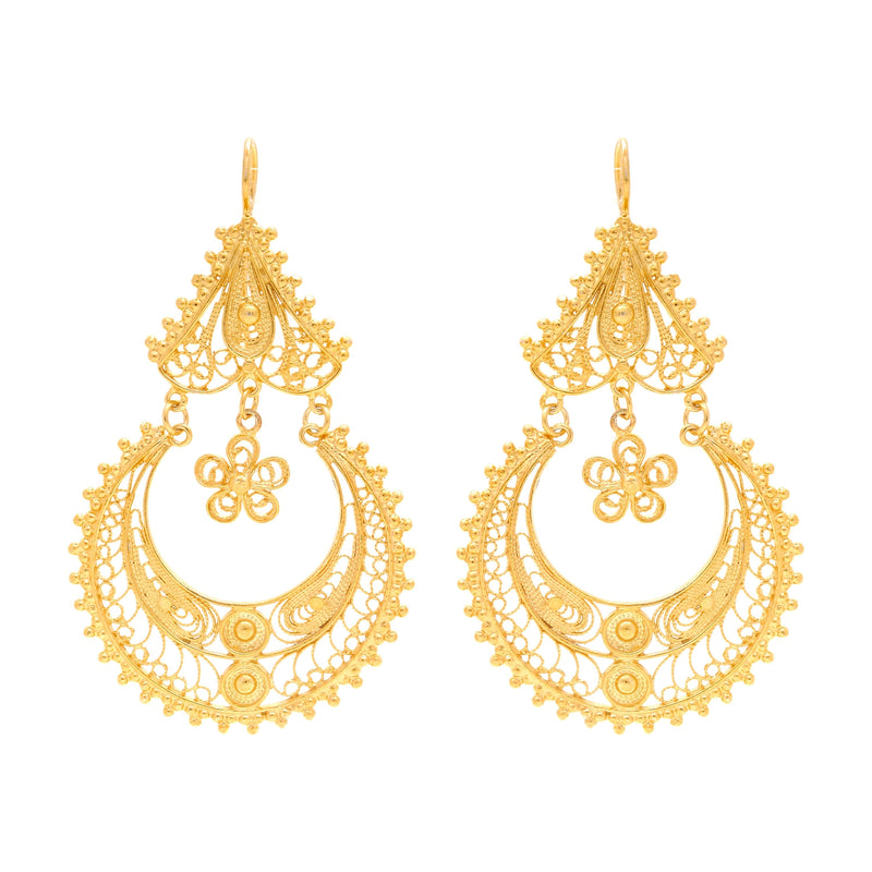 Earrings Arrecadas Ciclo in Gold Plated Silver