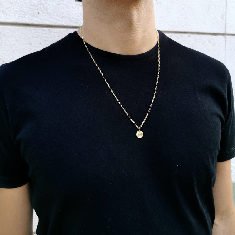 Necklace Escudo Long in Gold Plated Silver