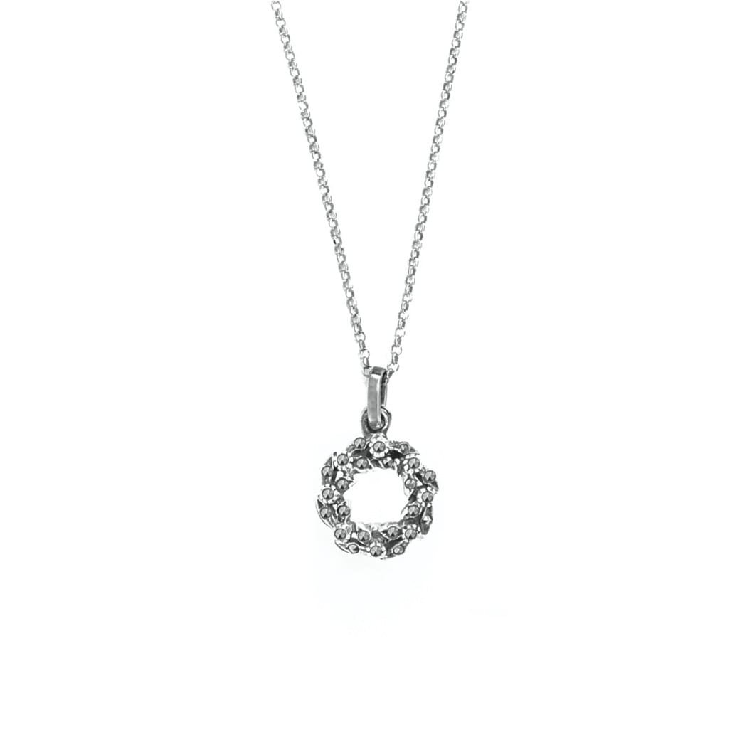 Necklace Crown Marcasites in Silver