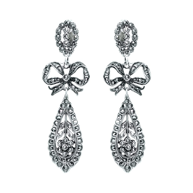 King Earrings of Marcasites in Silver