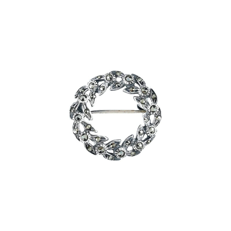 Brooch Crown Marcasites in Silver