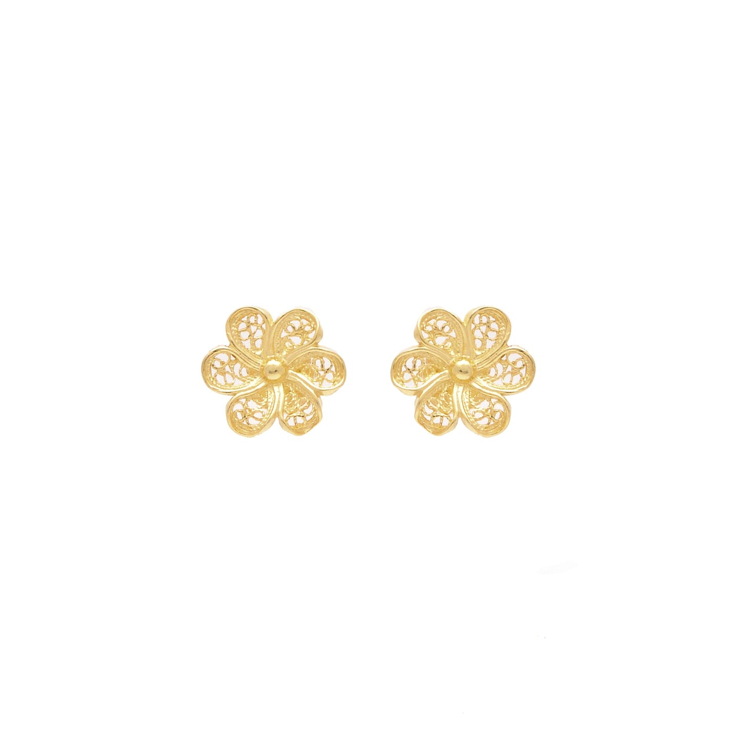 Earrings Flower in 19,2Kt Gold