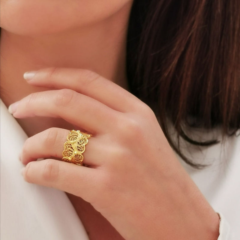 Ring Hearts in Silver