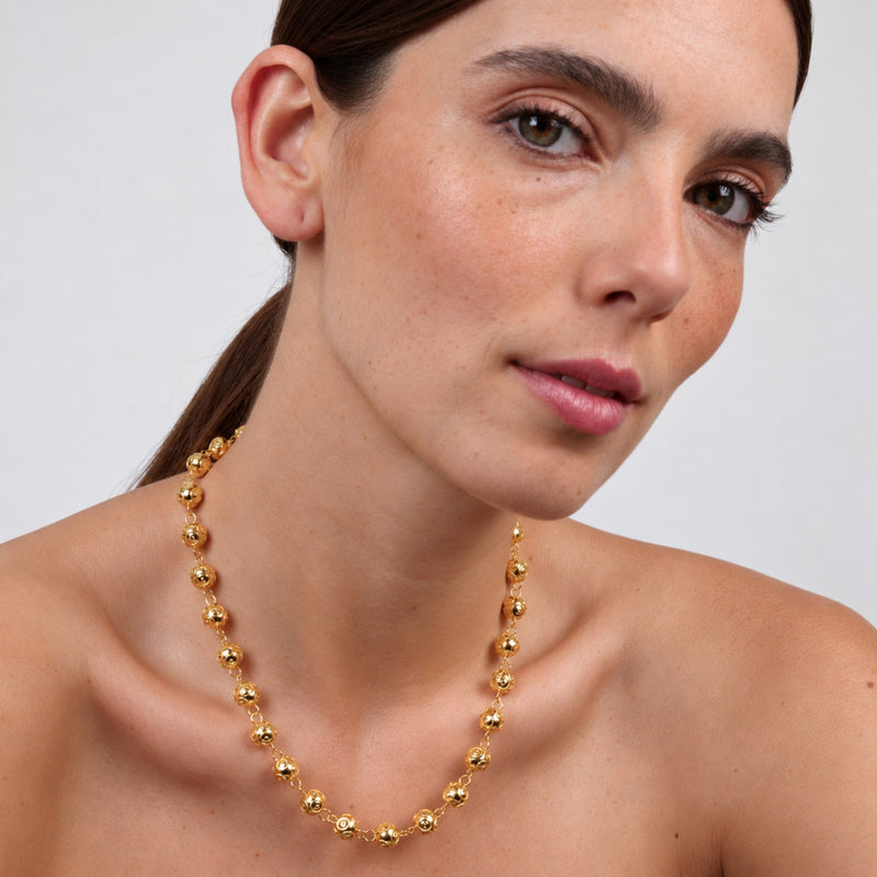 Collar Contas de Viana de Plata bañada en oro