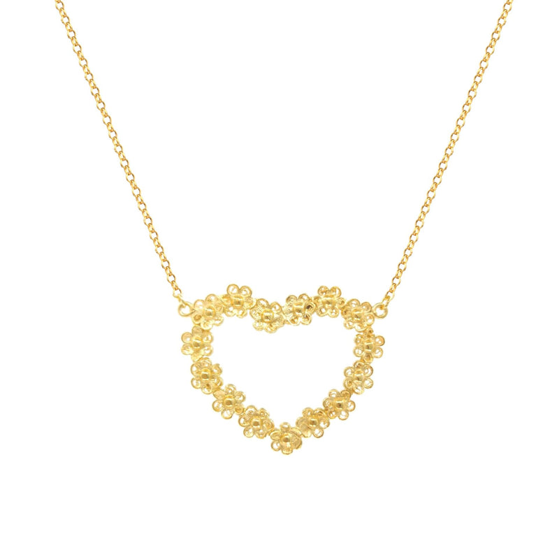 Necklace Heart of Flowers in Gold Plated Silver