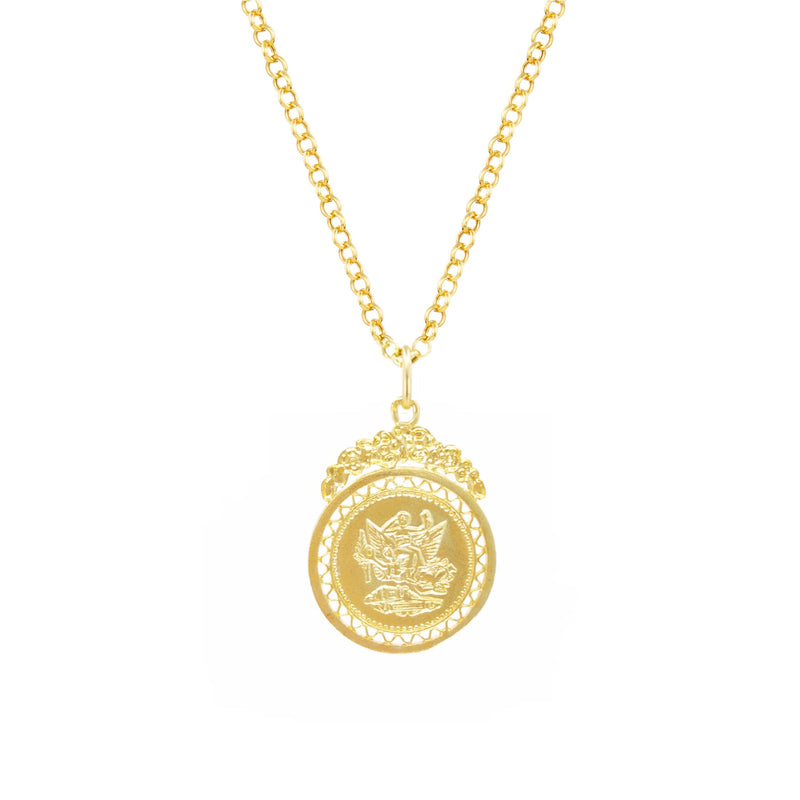 Necklace Coin in Gold Plated Silver