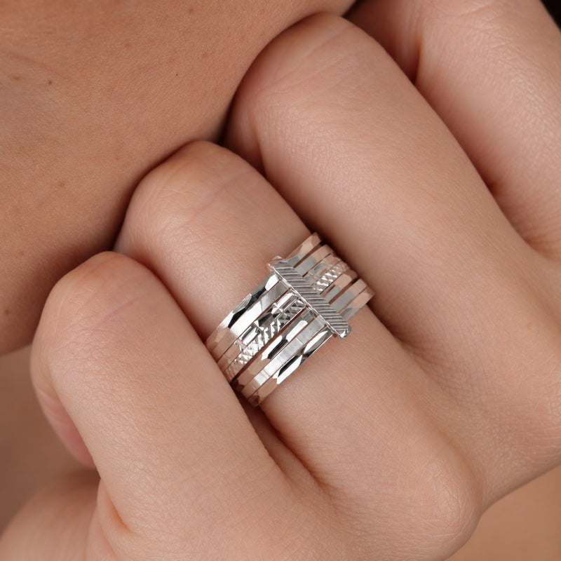 Ring Seven Bangles in Silver