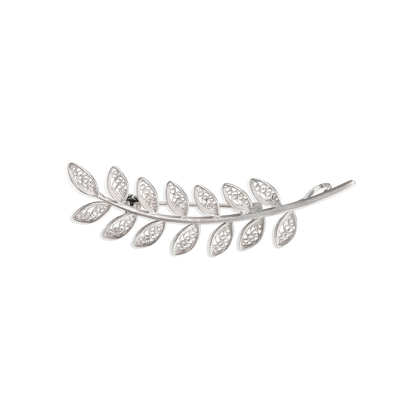 Brooch Leaves in Silver