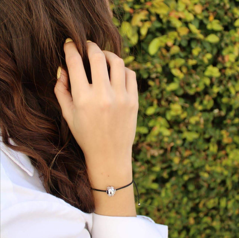 Bracelet Viana's Conta in Silver with Cord