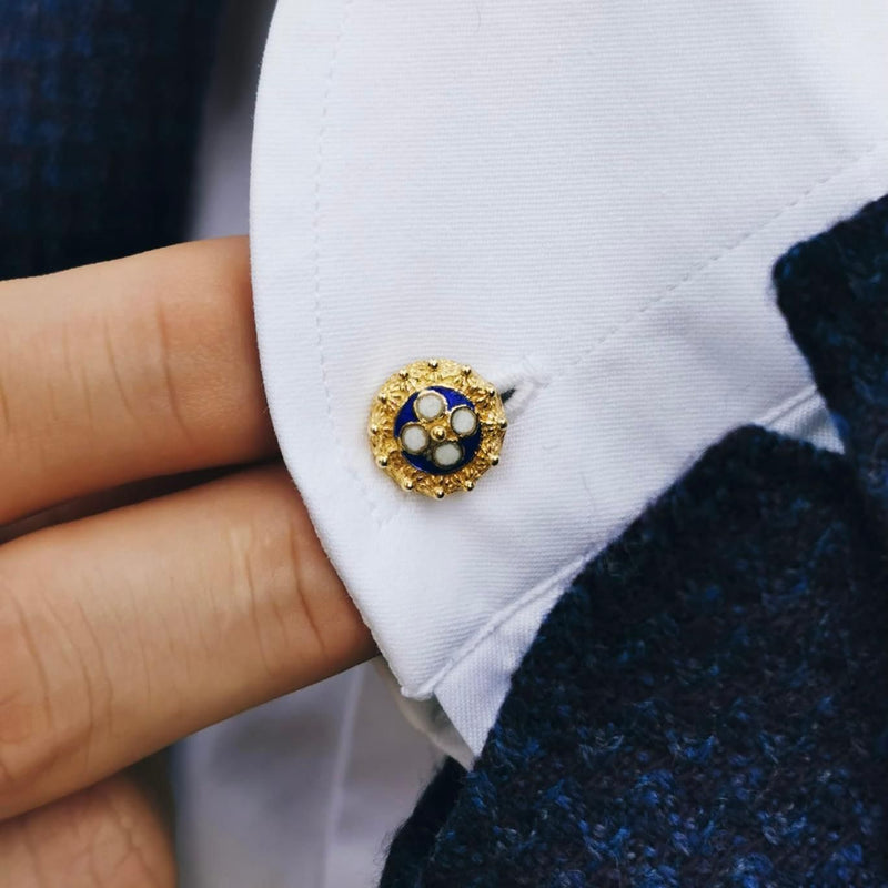 Cufflinks Caramujo in Gold Plated Silver