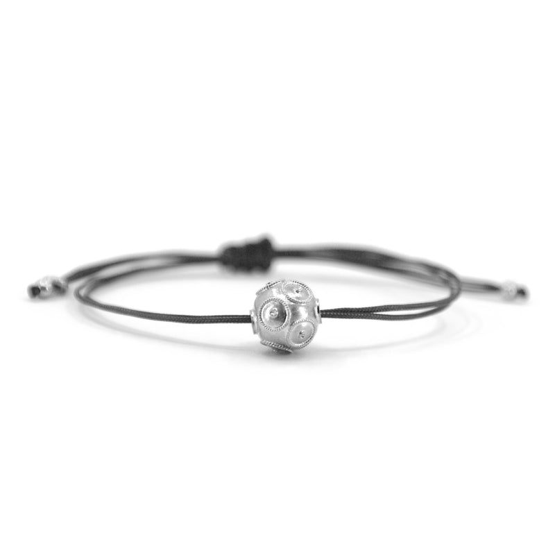 Bracelet Viana's Conta in Silver with Cord