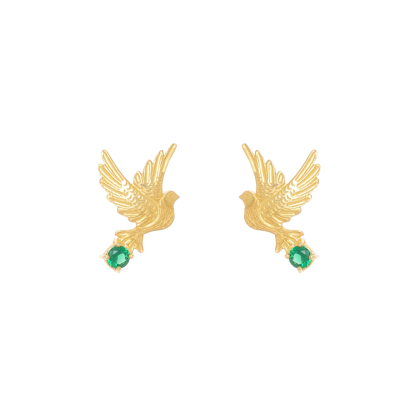 Earrings Dove Green in Gold Plated Silver