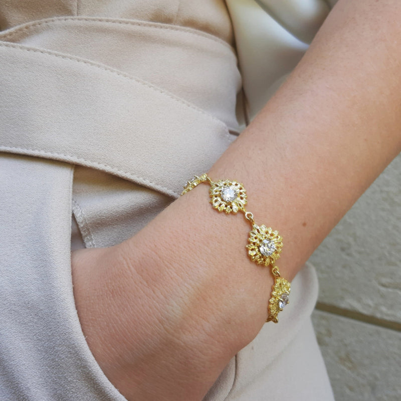 Bracelet Queen Zirconia in Gold Plated Silver