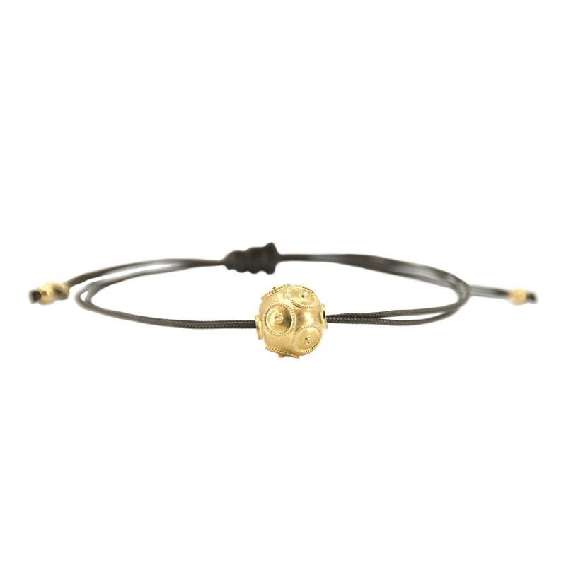 Bracelet Viana's Conta in Gold Plated Silver with Cord