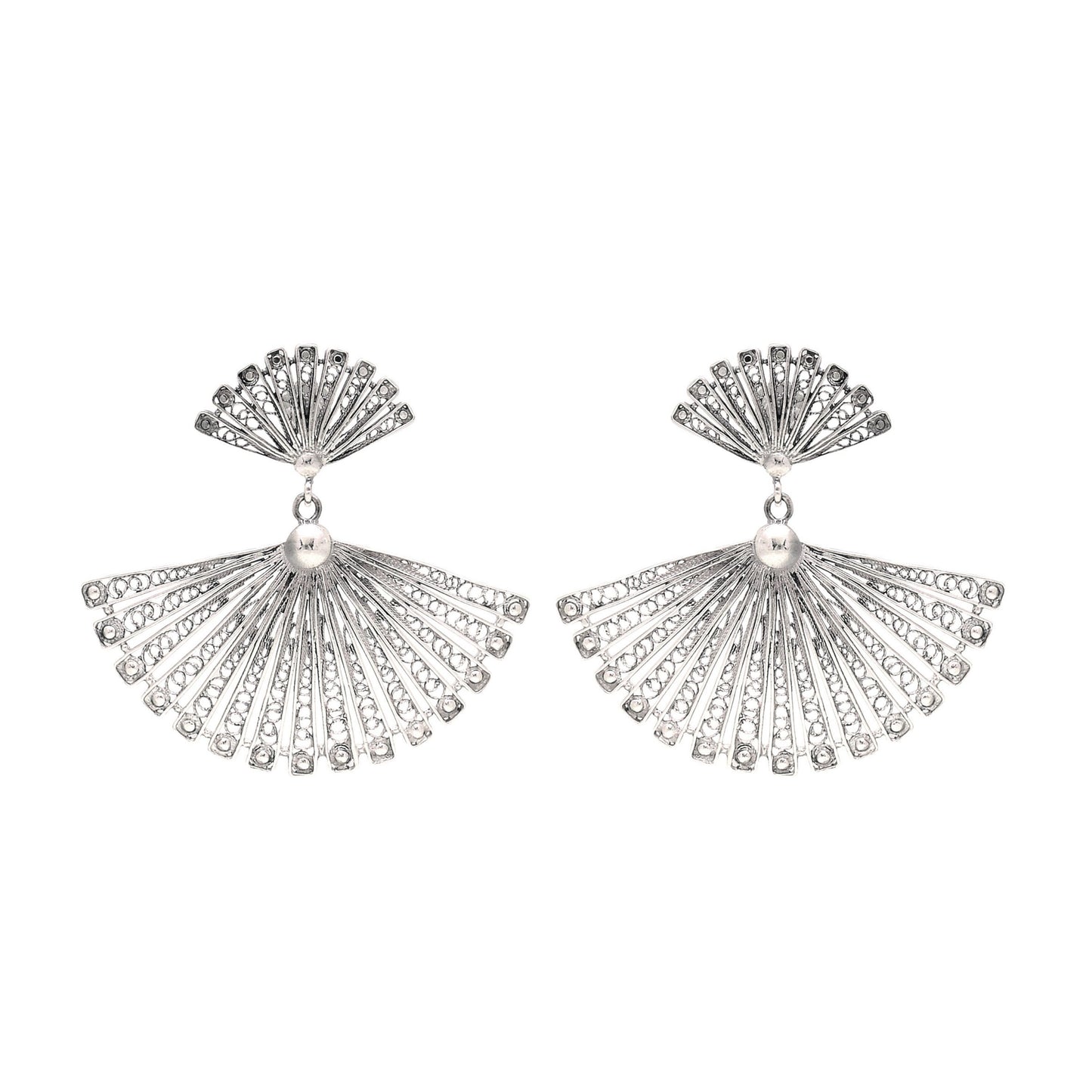 Earrings Fan in Silver