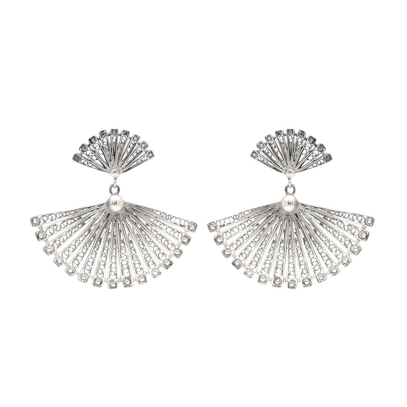 Earrings Fan in Silver