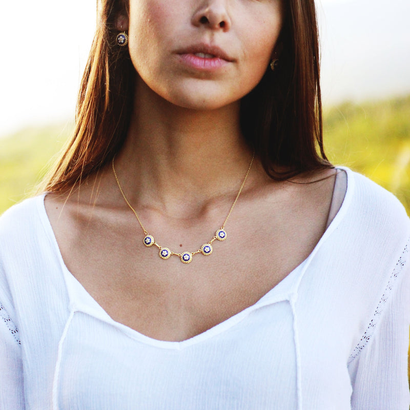 Necklace 5 Caramujos in Gold Plated Silver