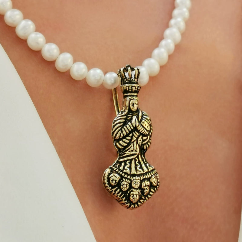 Pendant Immaculate Conception in Gold Plated Silver