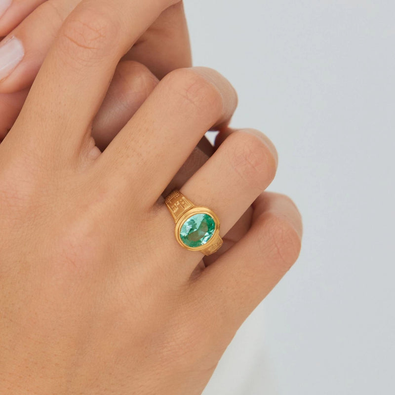 Anillo Libertad de Plata Bañada en Oro