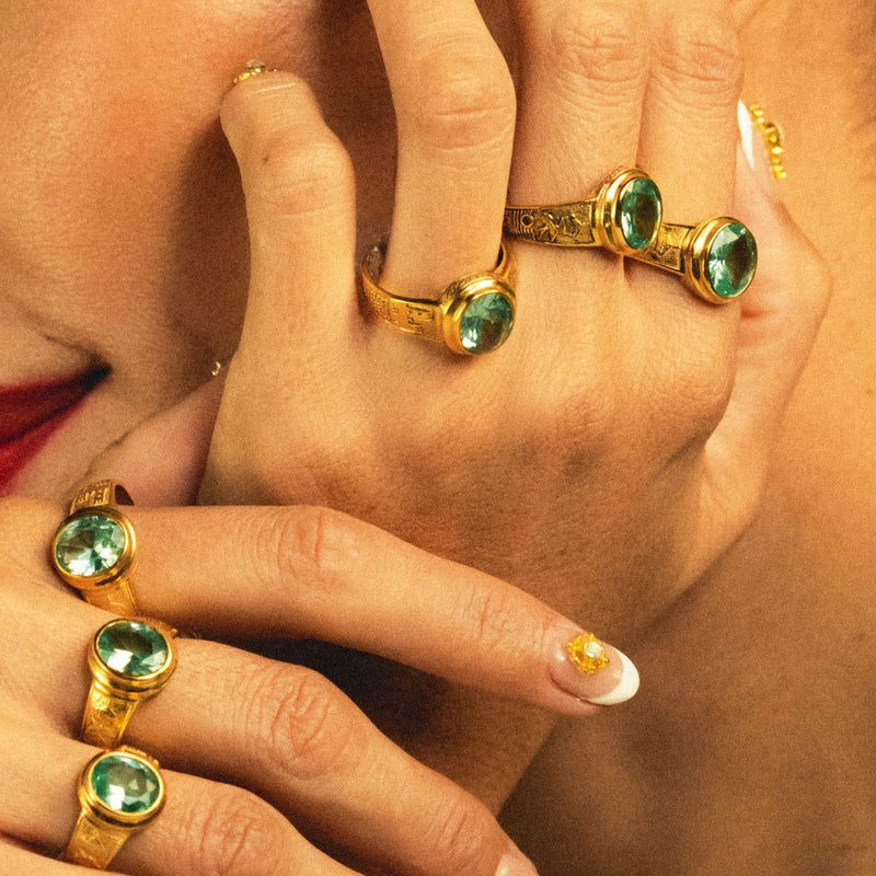 Anillo Libertad de Plata Bañada en Oro