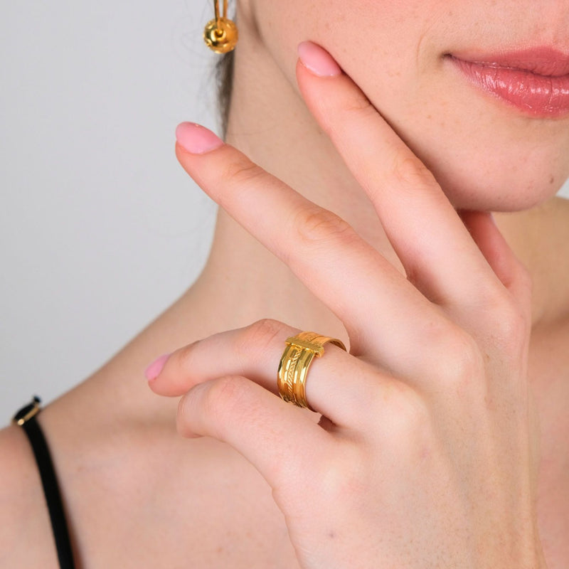 Ring Seven Bangles in Gold Plated Silver